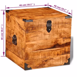 Rough Mango Wood Storage Chests Boxes Cases Trunks for Toys/Crafts/Tools