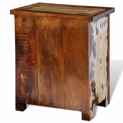 Reclaimed Solid Wood Bedside Cabinet with 2 Drawers Vintage Rustic Antique - Additional view 7