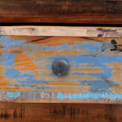 Reclaimed Solid Wood Bedside Cabinet with 2 Drawers Vintage Rustic Antique - Additional view 9