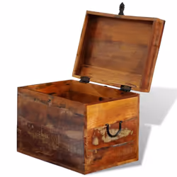 vidaXL Storage Box Solid Reclaimed Wood Entryway Trunk Ottomans Chest Stool