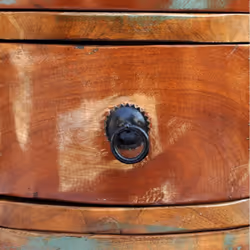 Reclaimed Solid Wood Round Cabinet with 3 Drawers Vintage Rustic Antique - Additional view 4