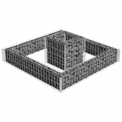 vidaXL Gabion Planter 2-Tiered Galvanised Steel Spot Welded High Load Capacity - Additional view 2