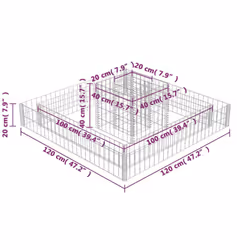 vidaXL Gabion Planter 2-Tiered Galvanised Steel Spot Welded High Load Capacity - Additional view 5