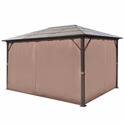 vidaXL Gazebo with Curtain Brown Aluminium 400x300cm Outdoor Marquee Pavilion