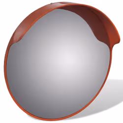 vidaXL Convex Traffic Mirror PC Plastic Orange 45 cm Outdoor Road Safety Wide - Additional view 3