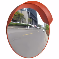 vidaXL Convex Traffic Mirror PC Plastic Orange 60 cm Outdoor Road Safety Wide