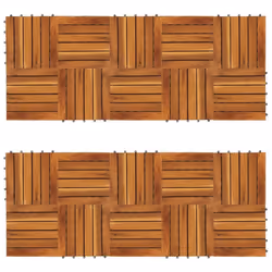 vidaXL Decking Tiles Vertical Pattern Acacia Set of 20 Patio Flooring Tile