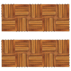 vidaXL Decking Tiles Vertical Pattern Acacia Set of 20 Patio Flooring Tile