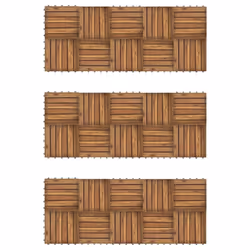 vidaXL 30x Decking Tiles Vertical Pattern 30x30cm Acacia Flooring Path Carpet