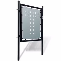 vidaXL Single Door Fence Gate 100x150cm Black Outdoor Garden Fencing Barrier