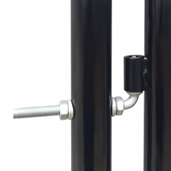 vidaXL Single Door 100x225cm Black Outdoor Garden Fencing Barrier Fence Gate