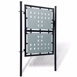 vidaXL Single Door 100x225cm Black Outdoor Garden Fencing Barrier Fence Gate - Additional view 5