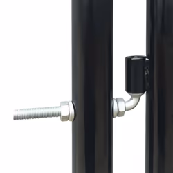 vidaXL Double Door Fence Gate 300x125cm Black Outdoor Garden Fencing Barrier - Additional view 4