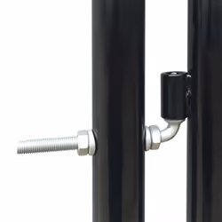 vidaXL Double Door Fence Gate 300x150cm Black with Lock Patio Barrier Entryway