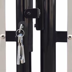 vidaXL Double Door Fence Gate 300x150cm Black with Lock Patio Barrier Entryway - Additional view 4