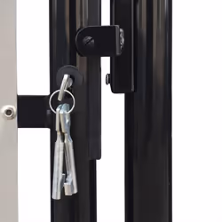 vidaXL Double Door Fence Gate 300x175cm Black with Lock Patio Barrier Entryway
