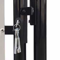 vidaXL Double Door Fence Gate 300x175cm Black with Lock Patio Barrier Entryway - Additional view 7