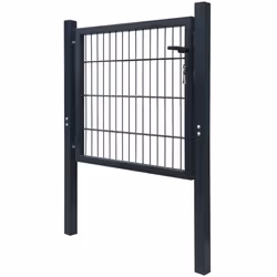 vidaXL 2D Metal Garden Fence Gate Wire Yard Mesh Single Door Anthracite Grey