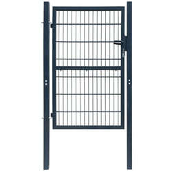vidaXL Fence Gate Anthracite Grey Patio Outdoor Single Door Barrier Border