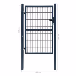 vidaXL 2D Metal Garden Fence Gate Yard Wire Mesh Single Door Anthracite Grey - Additional view 6
