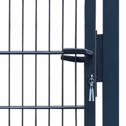 vidaXL 2D Metal Garden Fence Gate Yard Wire Mesh Single Door Anthracite Grey - Additional view 9