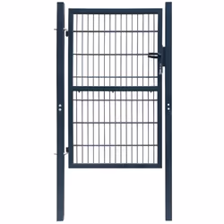 vidaXL 2D Metal Garden Fence Gate Yard Wire Mesh Single Door Anthracite Grey