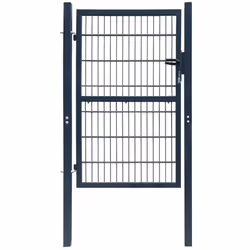 vidaXL 2D Metal Garden Fence Gate Yard Wire Mesh Single Door Anthracite Grey