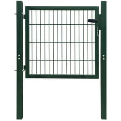 vidaXL 2D Metal Garden Fence Gate Yard Wire Mesh Single Door Green with Lock