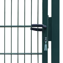 vidaXL 2D Metal Garden Fence Gate Yard Wire Mesh Single Door Green with Lock - Additional view 4