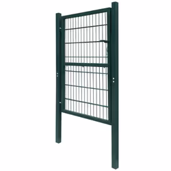 vidaXL 2D Metal Garden Fence Gate Yard Wire Mesh Single Door Green with Lock