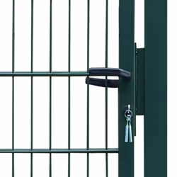 vidaXL 2D Metal Garden Fence Gate Yard Wire Mesh Single Door Green with Lock - Additional view 4