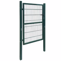 vidaXL 2D Metal Garden Fence Gate Yard Wire Mesh Single Door Green with Lock