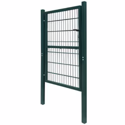 vidaXL 2D Metal Garden Fence Gate Yard Wire Mesh Single Door Green with Lock