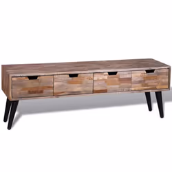 vidaXL Reclaimed Teak Console TV Cabinet with 4 Drawers Home HiFi Stand Unit