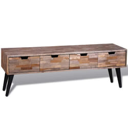 vidaXL Reclaimed Teak Console TV Cabinet with 4 Drawers Home HiFi Stand Unit