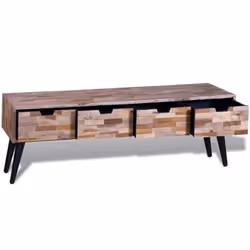 vidaXL Reclaimed Teak Console TV Cabinet with 4 Drawers Home HiFi Stand Unit