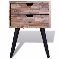 VidaXL 241711 nightstand/bedside table 2 drawer(s) Black, Wood - Additional view 4