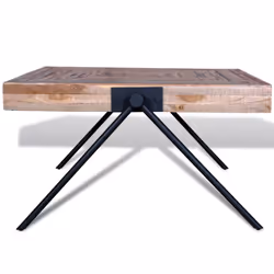 Coffee Table with V-shaped Legs Reclaimed Teak Handmade Furniture 80x80x43cm - Additional view 5