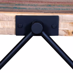 Coffee Table with V-shaped Legs Reclaimed Teak Handmade Furniture 80x80x43cm - Additional view 7