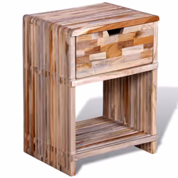 vidaXL Reclaimed Teak Wood Nightstand Drawer Bedroom Bedside Table Cabinet