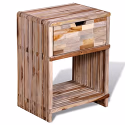 vidaXL Reclaimed Teak Wood Nightstand Drawer Bedroom Bedside Table Cabinet