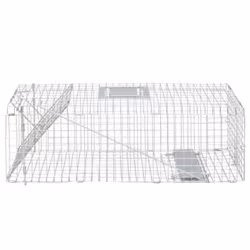 vidaXL Animal Trap Humane Rat Trap Cat Cage Trap Animal Cage Galvanised Iron - 80 cm - Additional view 2