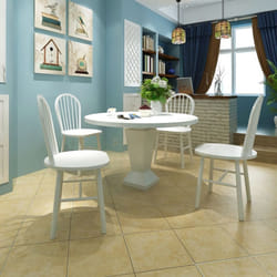 vidaXL 4x Dining Chairs Rubber Wood White Kitchen Living Room Furniture Seats