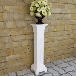 vidaXL Classic Square Pillar Plant Stand MDF Outdoor Display Shelf Pot Unit
