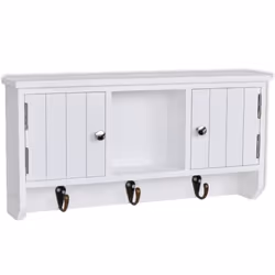 vidaXL Wall Cabinet for Keys and Jewelery with Doors and Hooks Jewelry Storage - Additional view 6