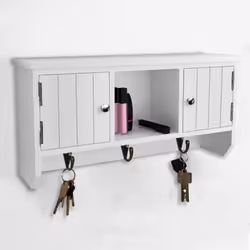 vidaXL Wall Cabinet for Keys and Jewelery with Doors and Hooks Jewelry Storage - Additional view 7