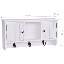 vidaXL Wall Cabinet for Keys and Jewelery with Doors and Hooks Jewelry Storage - Additional view 8