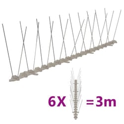 vidaXL 2/4/5-row Plastic Bird & Pigeon Spikes Set Pet Repellent 6 3/20 10 m - 3 m/ 2 rows spikes
