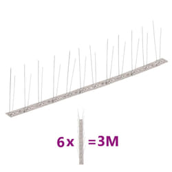 vidaXL 2/4/5-row Plastic Bird & Pigeon Spikes Set Pet Repellent Multi Sizes - 3 m/ 2 rows spikes
