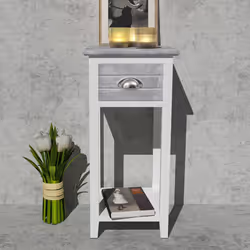 VidaXL 242038 nightstand/bedside table Grey, White